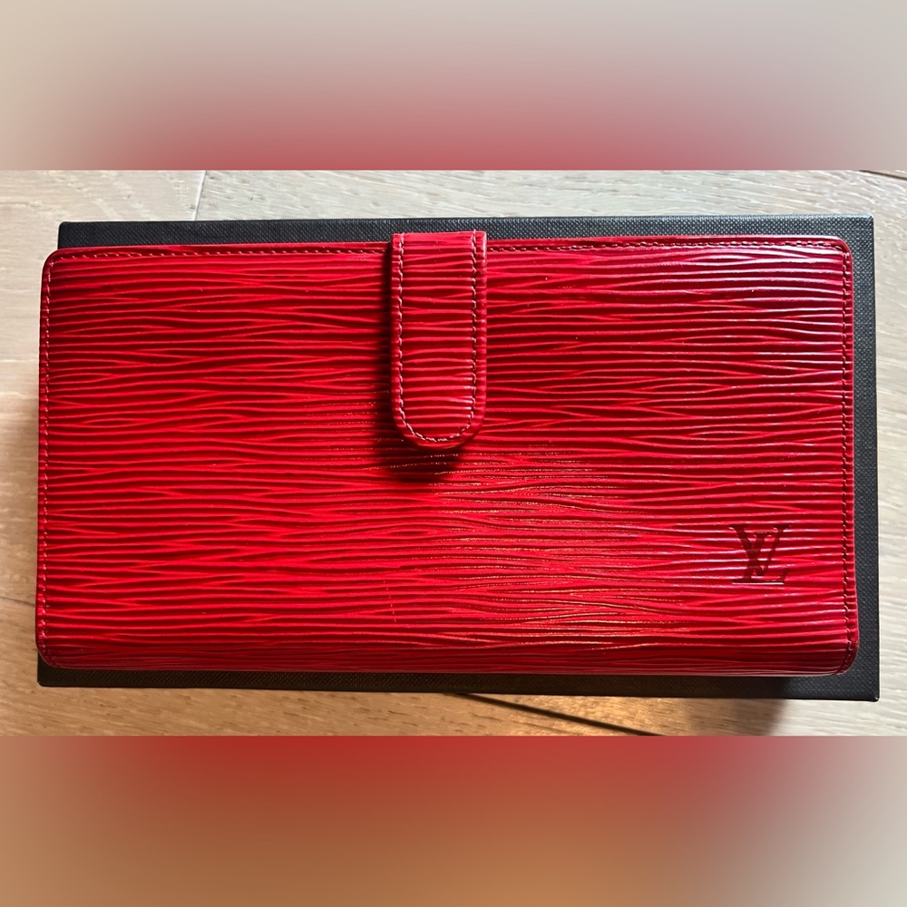 Louis Vuitton Castilian Red Epi Leather Long Viennois Continental Wallet